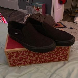 Black vans flats, new tried on a couple times. Comes with box.